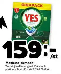 Stora Coop MASKINDISKMEDEL erbjuda