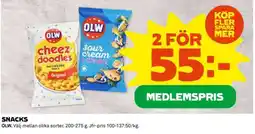 Coop OLW snacks erbjuda