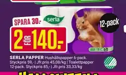 ÖoB SERLA PAPPER, SEK 140 erbjuda