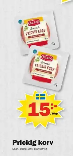 Pekås Prickig korv, SEK 15 erbjuda