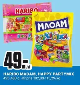 ÖoB HARIBO MAOAM, HAPPY PARTYMIX, SEK 49 erbjuda