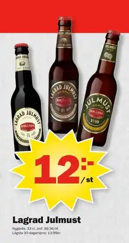 Pekås Lagrad Julmust, SEK 12 erbjuda
