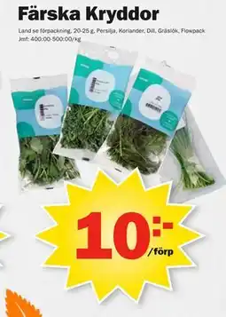 Pekås Färska Kryddor, SEK 10 erbjuda