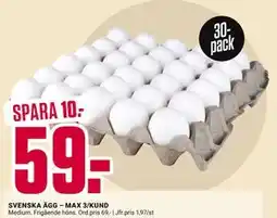 ÖoB SVENSKA ÄGG – MAX 3/KUND, SEK 59 erbjuda