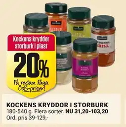 ÖoB Kockens kryddor storburk i plast erbjuda
