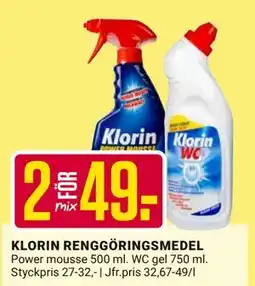 ÖoB KLORIN RENGGÖRINGSMEDEL, SEK 49 erbjuda