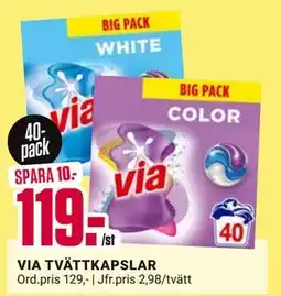 ÖoB VIA TVÄTTKAPSLAR, SEK 119 erbjuda
