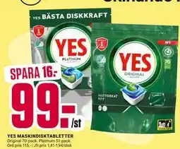 ÖoB YES MASKINDISKTABLETTER, SEK 99 erbjuda