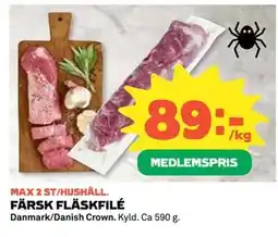 Coop Daglivs FÄRSK FLÄSKFILÉ, Medlemspris erbjuda