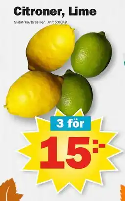 Pekås Citroner, Lime, SEK 15 erbjuda