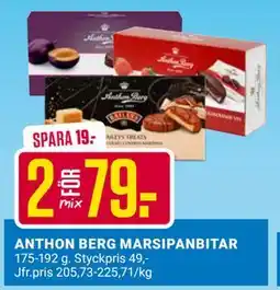 ÖoB ANTHON BERG MARSIPANBITAR, SEK 79 erbjuda