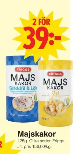 Matöppet Majskakor, SEK 39 erbjuda