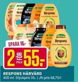 ÖoB RESPONS HÅRVÅRD, SEK 55 erbjuda