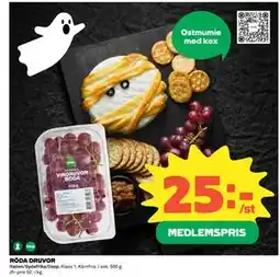 Coop Daglivs RÖDA DRUVOR, Medlemspris erbjuda