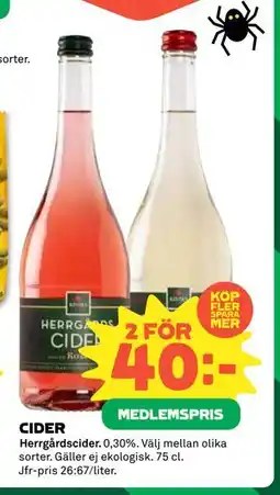 Coop Daglivs CIDER, Medlemspris erbjuda