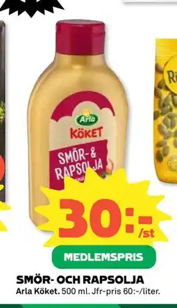Coop Daglivs SMÖR- OCH RAPSOLJA, Medlemspris erbjuda