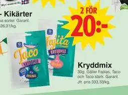 Matöppet Kryddmix, SEK 20 erbjuda