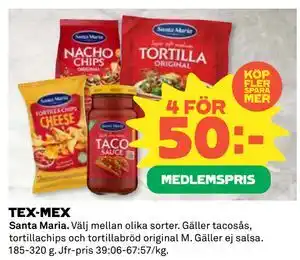 Coop Daglivs TEX-MEX, Medlemspris erbjuda
