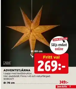 Jem&Fix ADVENTSTJÄRNA erbjuda