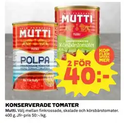 Coop Daglivs KONSERVERADE TOMATER, SEK 40 erbjuda