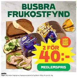 Coop Daglivs BRÖD, Medlemspris erbjuda