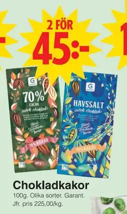 Matöppet Chokladkakor, SEK 45 erbjuda