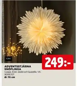 Jem&Fix ADVENTSSTJÄRNA SNÖFLINGA, SEK 249 erbjuda