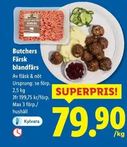 Lidl BUTCHERS Färsk blandfärs erbjuda
