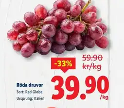 Lidl Röda druvor erbjuda
