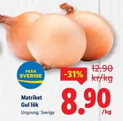 Lidl Matriket gul lök erbjuda