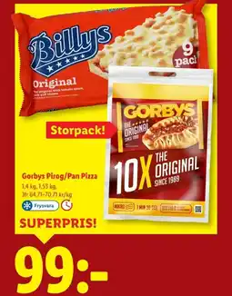 Lidl Gorbys pirog/pan pizza erbjuda