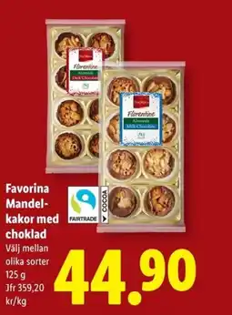 Lidl FAVORINA Mandel- kakor med choklad erbjuda