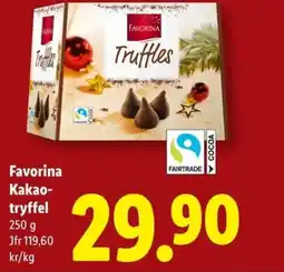 Lidl FAVORINA Kakao- tryffel erbjuda