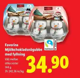 Lidl FAVORINA Mjölkchokladsnögubbe med fyllning erbjuda