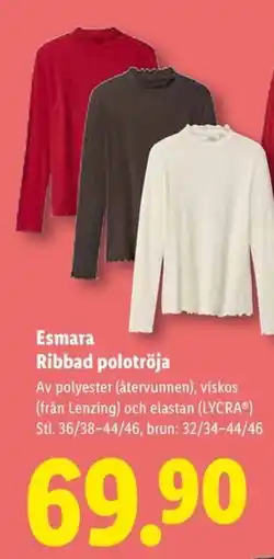 Lidl Esmara ribbad polotröja erbjuda
