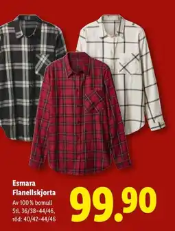Lidl Esmara flanellskjorta erbjuda