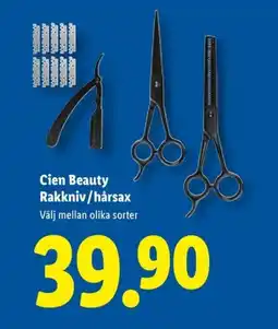 Lidl Cien beauty rakkniv/hårsax erbjuda