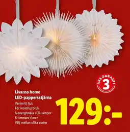 Lidl Livarno home led-pappersstjärna erbjuda