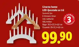 Lidl Livarno home led-ljusstake av trä erbjuda