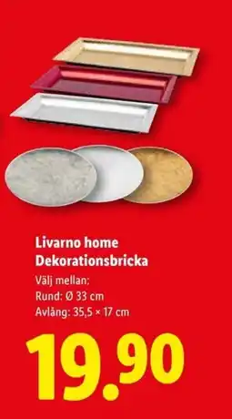 Lidl Livarno home dekorationsbricka erbjuda