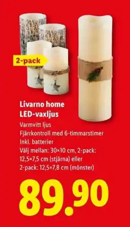 Lidl Livarno home led-vaxljus erbjuda