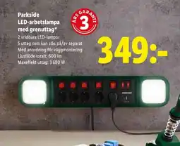 Lidl PARKSIDE Led-arbetslampa med grenuttag erbjuda
