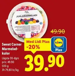 Lidl SWEET CORNER Marmelad- kulor erbjuda