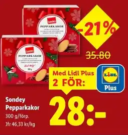 Lidl SONDEY Pepparkakor erbjuda