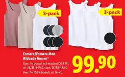 Lidl Esmara/esmara men ribbade linnen erbjuda