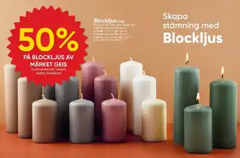 På blockljus av märket geis