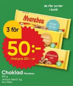 DollarStore MARABOU Choklad erbjuda