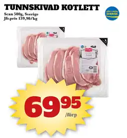 Bonum Matmarknad SCAN Tunnskivad kotlett erbjuda
