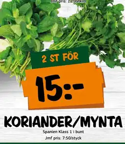 Bazaar Food market Koriander/mynta erbjuda