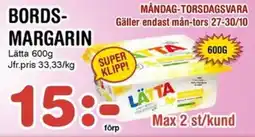 Nya Pulsen LÄTTA Bords- margarin erbjuda